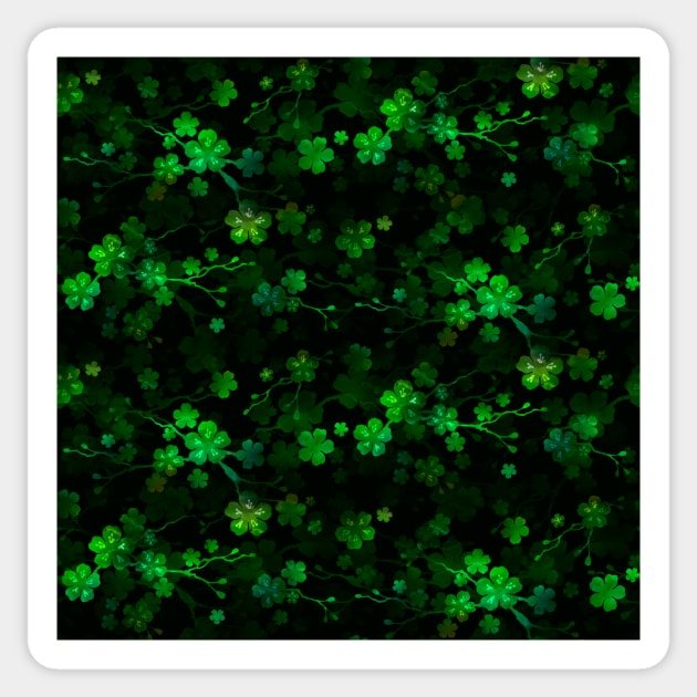 Bright Neon Green Cherry Blossom Flowers and Vines Sticker by podartist